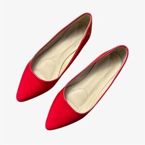 Red patent pointed toe ballet flats - size 5.5 womens from Bella Marie